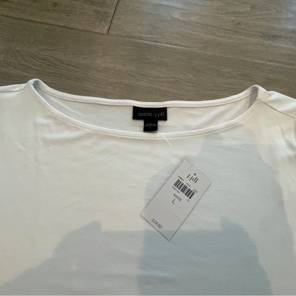 Jjill Women’s Wearever white 3/4 jersey top-NWT- size L - Picture 2 of 6